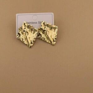 Gold Textured Earrings